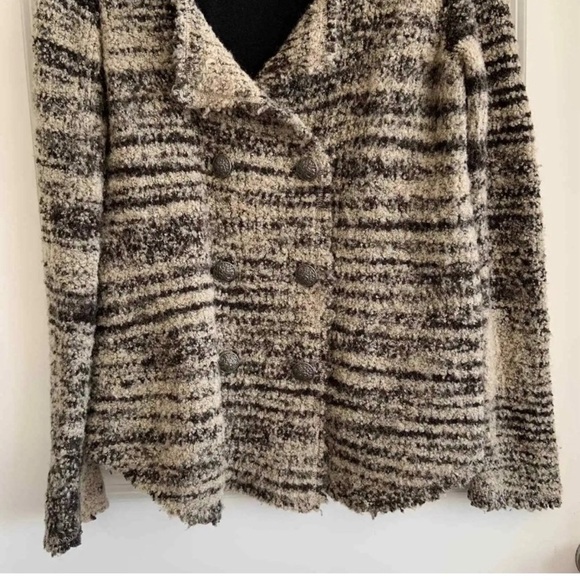 Cute & Cozy! Free People Small Boucle Double Breasted Blazer Cardigan Jacket M - Picture 5 of 9